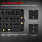 DAIERTEK Fuse Relay Box 12V Automotive 10 Slots Relay Holder 15 Slots ATC/ATO Fuse Holder Universal Fuse and Relay Box Block for Automotive Truck Marine Boat
