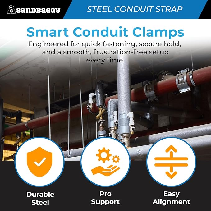 1-Inch One-Hole Conduit Strap | Steel Clamp for Rigid/IMC - Sandbaggy (1 inch, 1000, Count)