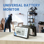Redodo Battery Monitor with Shunt, Battery Meter Voltage Range 8V~120V and up to 500A, 20ft Shielded Cable, High and Low Voltage Programmable Alarm Compatible with Gel, Lead-Acid, LiFePO4 Batteries