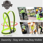 Dazonity High Visibility Safety Vest,Lightweight,Adjustable & Elastic Vest,Hi Vis Reflective Strips, Fit for Men & Women, Construction,Cycling, Runnning, Surveyor, (Blue)