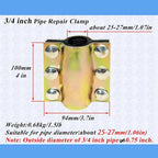 Water Pipe Repair Clamp for 3/4 inch Pipe(Outer Diameter of Applicable Pipe is About 1.06 inch),Leak Sealer for Pipes and Plumbing,Length About 4 inch,Suitable for PE/PPR Pipe,Steel/Iron Pipe