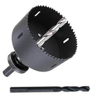 4-1/8 Inch HSS Bi Metal Hole Saw Cutter with Arbor Heavy Duty Hole Saw Bit Cutting Depth 1.5” for Drywall Thick Wood PVC Metal Aluminum