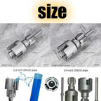 Integrated Internal & External Pipe Threading Tool, Pipe Thread Cutting Tool, Electric Drill Compatible 2 In 1 PVC Pipe Threader Kit, 1/2" 3/4" PVC Thread Maker Tool for Water Pipes (1 Pc 1/2’’)