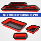 12 Pcs Collapsible Magnetic Parts Tray Set Foldable Tool Tray Storage Organizer Magnetic Tray 3 Different Size Collapsible Bowl for Screw, Bolts, Nuts, Washers, Pins, Tool Gifts for Men