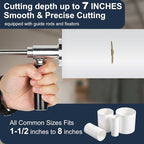 Inside Pipe Cutter for PVC Pipe with Diamond Grit Cutting Wheel and Handle, Fit for 1-1/2 Inch to 8 Inch,7 Inch Adjustable Cutting Depth,1/4in Hex Shank Fit for Impact Drivers