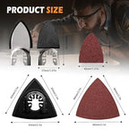 106pcs Oscillating Tool Sanding Kit with 3 Triangle 3 Finger Sanding Pads 100 Multitool Sandpaper for Wood Metal Drywall Universal Fit Multitool Accessories Professional Sanding Kit