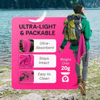 Backpacking Ultralight Quick Dry Microfiber Soft Fast Drying Hand and Face Towel Wash Cloth Camping Yoga Hiking Active Lifestyle Small (Magenta, Small)