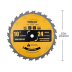 10 Inch Thin Kerf Ripping Table Saw Blade TCT 24 Teeth FTG 5/8-Inch Arbor for Wood Cutting