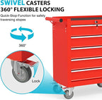 5 Drawers Rolling Tool Chest, Portable Storage Tool Box with Wheels, Tool Chest with Lock for Warehouse, Garage, Repair Shop and Tool Room