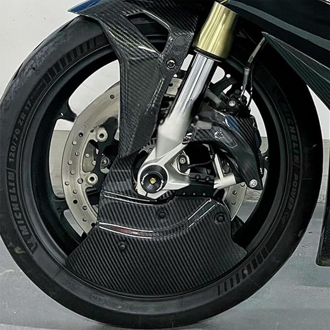 Motorcycle Front Brake Caliper Disc Guard Fairing Protector for BMW M1000RR S1000R S1000RR S1000XR 2020 2021 2022 2023 2024 Carbon Fiber Aero Disc Fender Accessories (Vibrant Black)