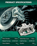 SCITOO Rear Left Brake Caliper With Bracket 19B2979 Compatible For Chevrolet For Optra 2004-2010,For Chevrolet For Spark EV 2014-2016,For Suzuki For Forenza 2004-2008,For Suzuki For Reno 2005-2008