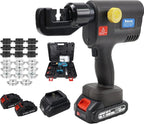 AMZCNC Electric Hydraulic Cable Lug Crimping Tool, 12 AWG to 2/0 AWG Terminal, Cable, Wire Electric Crimper Tool Kit, Battery Crimp Tool Kits with 20 Dies(12AWG~00AWG)