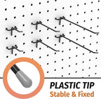 HUHOLE Pegboard Hooks 2 Inch 50PC, Black Peg Board Hooks, Fit 1/4" or 1/8" Pegboard, Ideal Peg Board Organizer Accessories for Garage Tool Organization, Wall Storage (Black, 2 Inch)