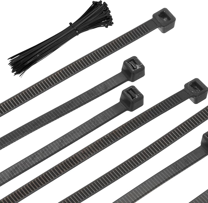 PATIKIL Cable Zip Ties 12 Inch, 100 Pcs Self-Locking Nylon Wire Tie Wraps Heavy Duty Cord Management with 50 lbs Tensile Strength for Indoor and Outdoor, Black (0.2" W)
