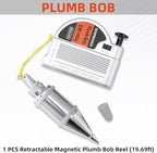 Retractable Plumb Bob Tool for Construction Industry Assignments, 14 oz(400g) Magnetic Plumb Bobs with 19 ft, Can Automatically Stretch the Line & Quickly Stabilize