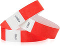 600 WristCo Neon Red Tyvek Wristbands for Events - Tamper-Proof Design & Fluorescent Color Prevent Reuse Premium-Grade Bracelets for Hospital & Medical ID, Party & VIP Identification