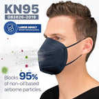 BNX KN95 Face Masks Made in USA (Adult Large, Adult Medium, Kids Small) (Earloop) (Model: E95/E95M/E95S)