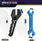 Adjustable AN Fittings Wrench For 3AN-16AN Hose Fitting Spanner Lightweight Aluminum Flat-ended Black With a 6AN-AN8 Double Hose End Fitting Wrench Blue