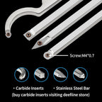 Carbide Tip Wood Lathe Turning Tool set With Bowl Sander, Lathe Roughing and Finishing Hollowing Tool Interchangeable Aluminum Alloy Handle with 4pcs Carbide Inserts For Woodturning（Black）