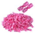 100 PCS 22-16 AWG Waterproof Heat Shrink Quick Disconnect Connectors, Crimp Electrical Wire Female Spade Connectors Insulated Disconnect for Marine Automotive Motorcycle Home Wiring (Red)