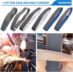 Taokyid 12 Pack 2 x 48 Inch Silicon Carbide Sanding Belts, 2 Each of 120 240 400 600 800 1000 Grits 2x48 Inch Belt Sandpaper For Knife Sharpening and Metalworking, 2x48 Sander Belt