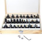 30pcs Router Bits Set,1/4" Shank Router Bit Big Collection 30-Piece Bits with Wooden Case,for Wood Edging,Trimming,Veining,Boring Tenon and Grooving,Carpenters' DIY Gift
