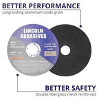 25 Pc 5" x 1/16" x 7/8" Cut-Off Wheels Lincoln Abrasives Metal & Stainless Steel