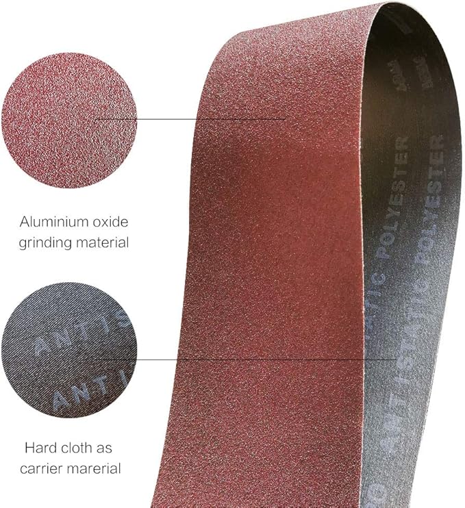 4x36 4 x 36 inch Sanding Belt Pack 4-Inch x 36-Inch,12 Pcs(4 Each of 80 120 150 Grits) Aluminum Oxide for Sander
