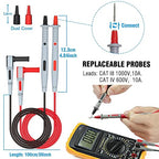 Multimeter Test Leads Set,21PCS Digital Electrical Test Probes Set with Alligator Clips,SMD IC Test Hook Clip,Test Tweezer,Spade Plug,Replaceable Precision Sharp Probes for Multimeter Testing