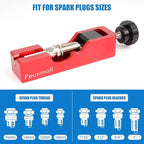 Spark Plug Gap Tool, Spark Plug Gapping Tool with 32 Blade Steel Feeler Gauge, Universal Spark Plug Gap Tool for Most 10mm 12mm 14mm 16mm Spark Plugs (Red)