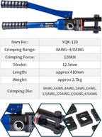 AMZCNC 12 Ton Hydraulic Crimping Tool with 9 Standard American Dies, Crimps 8AWG to 4/0 AWG, Hardened Steel Construction with Oxidized Surface for Durability(Standard US 8AWG to 4/0AWG)