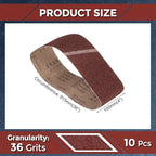 Sanding Belts 4 x 36 Inch 36 Grit Aluminum Oxide Abrasive Sandpaper for Belt Sander Metal Grinding Wood Working Weld Rust Removal