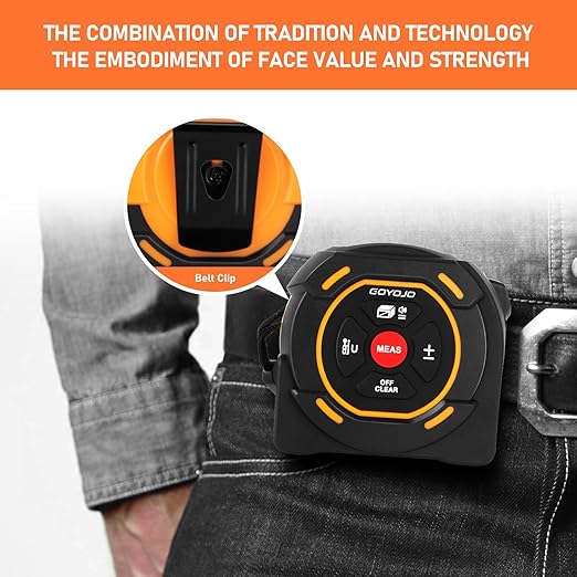 Digital Laser Tape Measure with Type-C Charging, 131-ft Laser Measuring Tape & 16-ft Tape Measure 2-in-1 Tools, M/in/ft Units Pythagorean, Area Volume Measuring, Self-Locking Tape, for DIY Woodworker