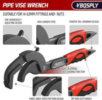 Pipe Wrench Set, 10” and 15” Self Adjusting Wrench 2-Piece Plumbing Tools - Pipe Vise Wrench Basin Wrench for 0.55“-2.48”/14-60mm Standard Nuts, Irregular Nuts, Pipes Use
