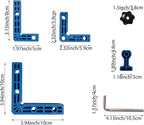 90 Degree Clamp,Positioning Squares, 3" 4" 2.3" Right Angle Clamp with 12 Clamping Squares,Corner Clamps Woodworking Tool for Pictures Frames Cabinets Boxes,Blue