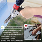 360° Pivoting Drill Metal Shear Attachment, Professional Power Tool Accessory for Cordless & Corded Drills, Heavy-Duty Metal Cutter for Iron, Aluminum & Copper Sheets with Adjustable Handle- R