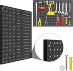 Peg Board, 3 Pack Metal Pegboard Panels Black Pegboards Wall Organizer with Frame Large Heavy Duty Peg Board with Hooks for Walls Home, Garage Tool Storage, Office, Craft Room, Kitchen 24”×16”
