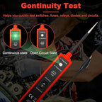 Power Circuit Probe Tester 6V-24V DC Test Light Car Fuse Tester Tool 12V Short Circuit Finder 12V Auto Electrical Tester Kit Component Tester Polarity Identify with Overload Protection,Long Test Lead