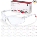 24 Pack Clear Safety Glasses, Protective Eyewear UV Protection & ANSI Z87.1, Safety Goggles Scratch & Impact Resistant Eye Protection for Men & Women - Ideal for Construction, Shooting, Lab Work