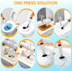 Electric Toilet Plunger, High Pressure Toilet Snake Drain Clog Remover, Splash-Free Unclogger with Drain Snake Auger, Plungers for Bathroom Heavy Duty, Versatile Air Blaster Unclogger Kit (Orange)