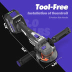 21V Cordless Angle Grinder Compatible with Makita 18V Battery, 4-1/2 Angle Grinder Tool with 2x4.0Ah Battery, 6-Piece Disc Set (Cutting/Grinding/Polishing),Variable Speed for Garage