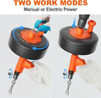 Drain Auger, Drain Snake With Drill Adapter, 25ft Plumbing Auger Heavy Duty Flexible Sink Steel Plumbing Auger Bathroom Hair Clog Removal Tool, Manual Or Powered for Shower & Bathtub Clog