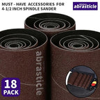18 Pack Spindle Sander Sleeves, Sanding Sleeves for Oscillating Sander, 80 Grit Sandpaper, 4-1/2" Length, Each 3 of 1/2",3/4",1",1-1/2", 2", 3" Diameter