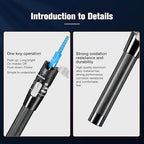 Visual Fault Locator,80-100KM Fiber Optic Cable Tester Meter, VFL Red Light Pen Light Source Testers(Black)