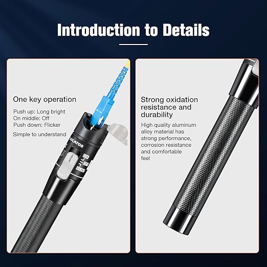 Visual Fault Locator, 80KM Fiber Optic Cable Tester Meter VFL Red Light Pen Light Source Testers (80 KM)