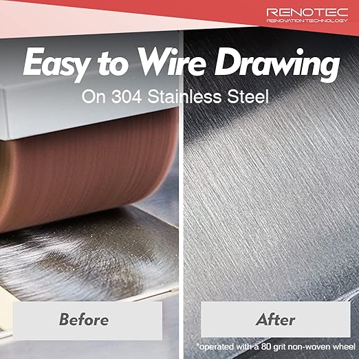 Non-Woven Wire Drawing Flap Wheel, 120x100mm, for Stainless Steel, Copper Satin Finishing and Metal Surface Treatment, SCT Conditioning Buffing Drum for Burnishing Polishing Machine (240 Grit)