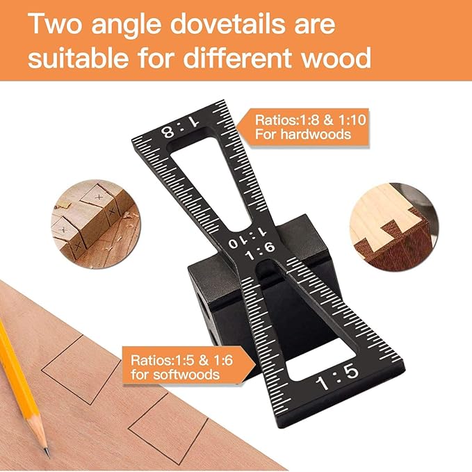 YOSELIN Dovetail Marking Jig Wheel Marking Gauge Tool Set, 1 Woodworking Pencil,1 Wheel Cutter for Hardwood,1 Bearing Wheel Cutter for Soft Wood, Precision Ground Steel Rod for Woodworking …