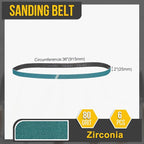 2 x 36 Inch Sanding Belt, 6 Pcs 80 Grit Zirconia Knife Sharpener Belts Work Sharpening for Belt Sander Knife Carving Tool Metal Working