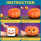 inin 12PCS Halloween Pumpkin Carving Kit with 12 Stencils & Hand Bag,Stainless Steel Pumpkin Carving Tools,Professional Pumpkin Decorating Set,Halloween Decorations for Kids & Adluts.