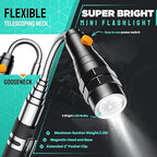 Telescoping Magnetic Pickup Tool Set, Inspection Mirror Telescoping, LED Flashlight, Cool Gadgets for Men, Gifts for Dad, Husband, Kids, Boyfriend, Magnet Stick